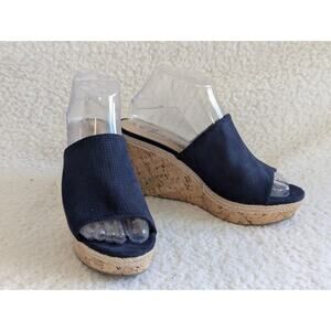 American Rag Womens Shira Peep Toe Special Occasion Platform Sandals Navy 8M